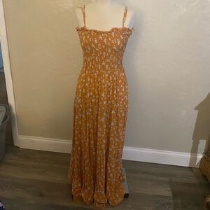 Floral Orange Maxi Dress